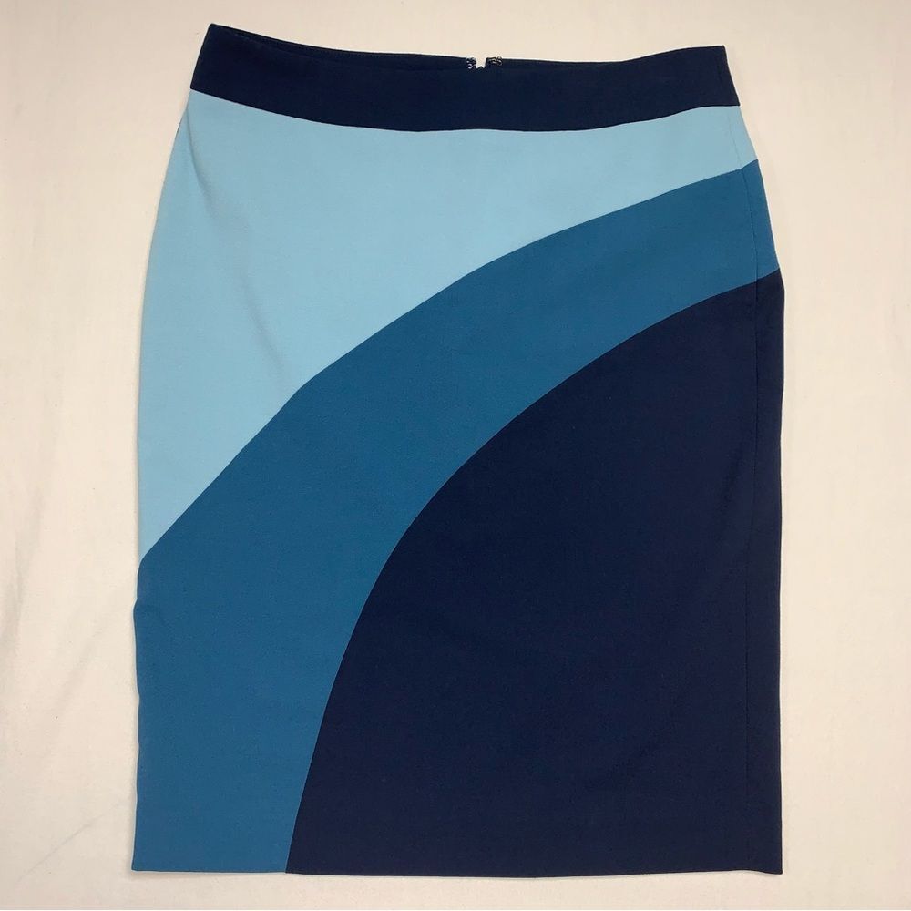 Ann Taylor Retro Style Business Skirt Women 4 Navy Blue Preppy Work Professional